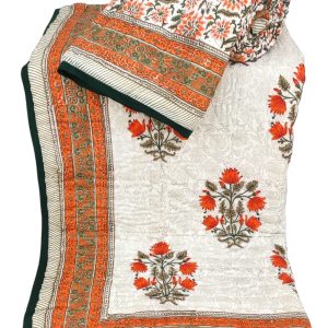 Pure Mulmul Cotton Reversible Hand Block Comforter/Rajai