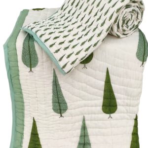 Pure Mulmul Cotton Reversible Hand Block Comforter/Rajai