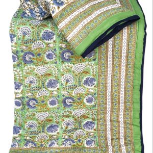 Pure Mulmul Cotton Reversible Hand Block Comforter/Rajai
