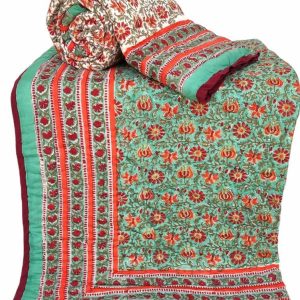 Pure Mulmul Cotton Reversible Hand Block Comforter/Rajai