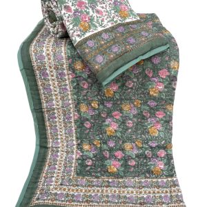 Pure Mulmul Cotton Reversible Hand Block Comforter/Rajai