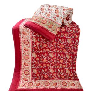 Pure Mulmul Cotton Reversible Hand Block Comforter/Rajai
