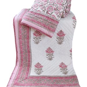 Pure Mulmul Cotton Reversible Hand Block Comforter/Rajai