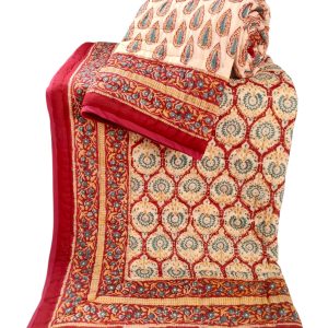 Pure Mulmul Cotton Reversible Hand Block Comforter/Rajai