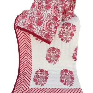 Pure Mulmul Cotton Reversible Hand Block Comforter/Rajai