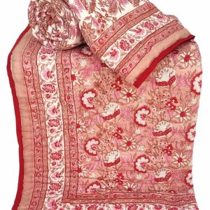 Pure Mulmul Cotton Reversible Hand Block Comforter/Rajai