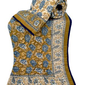 Pure Mulmul Cotton Reversible Hand Block Comforter/Rajai