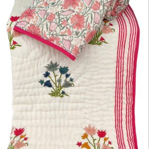 Pure Mulmul Cotton Reversible Hand Block Comforter/Rajai