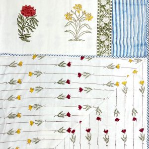 Pure Mulmul Cotton Reversible Hand Block Dohars