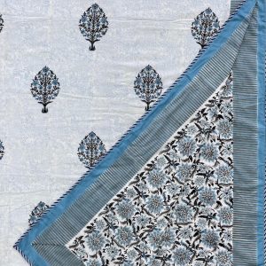 Pure Mulmul Cotton Reversible Hand Block Dohars