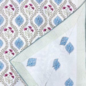 Pure Mulmul Cotton Reversible Hand Block Dohars
