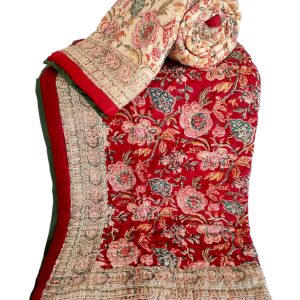 Pure Mulmul Cotton Reversible Hand Block Comforter/Rajai