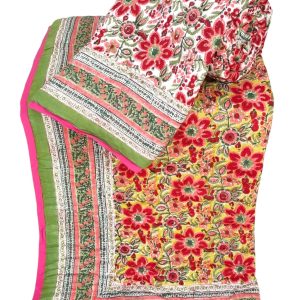Pure Mulmul Cotton Reversible Hand Block Comforter/Rajai