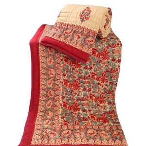 Pure Mulmul Cotton Reversible Hand Block Comforter/Rajai