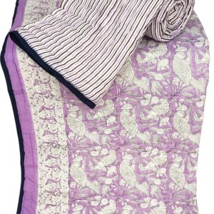 Pure Mulmul Cotton Reversible Hand Block Comforter/Rajai