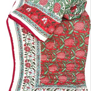 Pure Mulmul Cotton Reversible Hand Block Comforter/Rajai