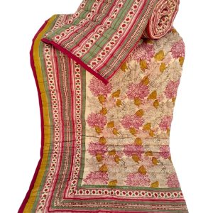 Pure Mulmul Cotton Reversible Hand Block Comforter/Rajai